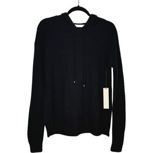 NWT • Revolve • Small • One Grey Day • Black Knit pullover Hooded Sweater Hoodie